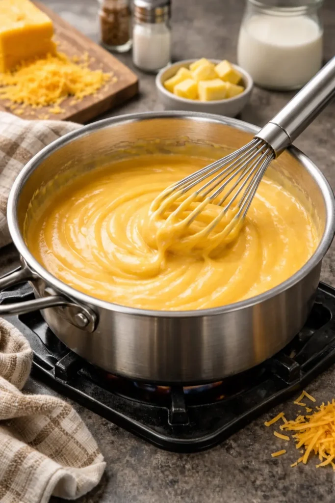mac and cheese recipe cheese sauce cooking process